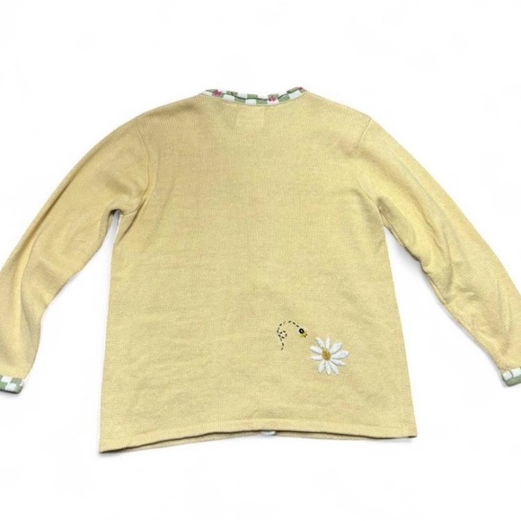 Storybook Knits Vintage Yellow Beaded & Embroidered Hummingbird Floral Cardigan - Picture 6 of 8